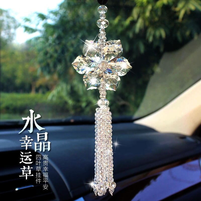 汽车挂件时尚车上可爱吊坠车载女水晶挂饰小车V车内装饰品挂坠