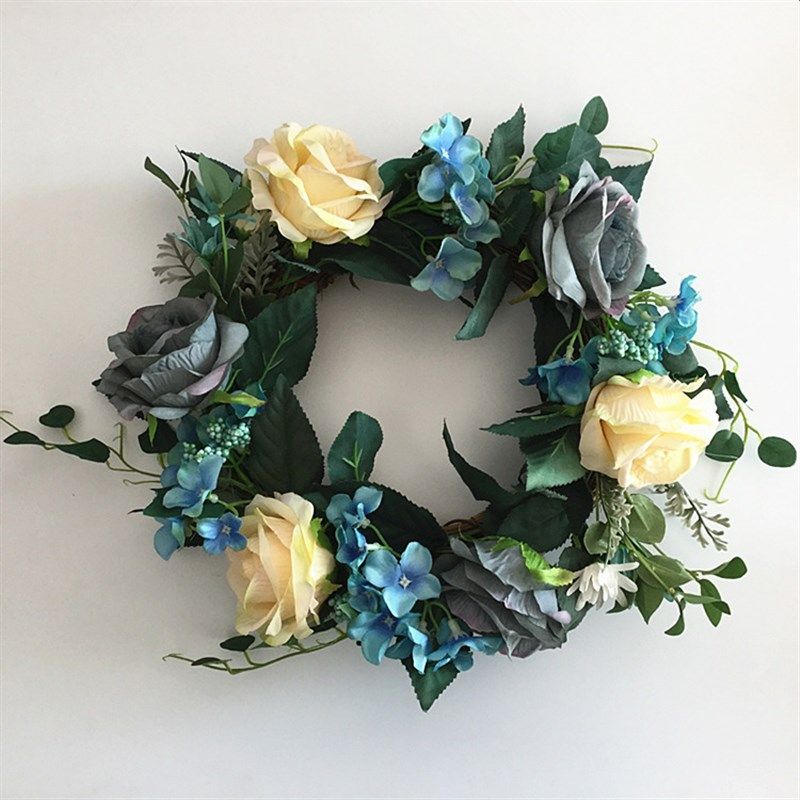厂家 欧式仿真玫瑰绢花花环门楣花环婚礼装饰客厅装修门挂饰,鲜花速递/花卉仿真/绿植园艺,仿真绿植,淘宝优惠券,粉丝福利购,淘宝优惠卷