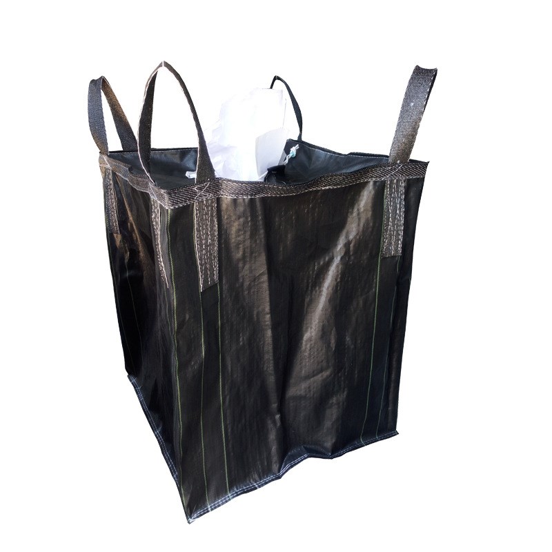 黑色敞口吨袋 90*90*110cm方形建材化工垃圾油污编织吨包袋集装袋