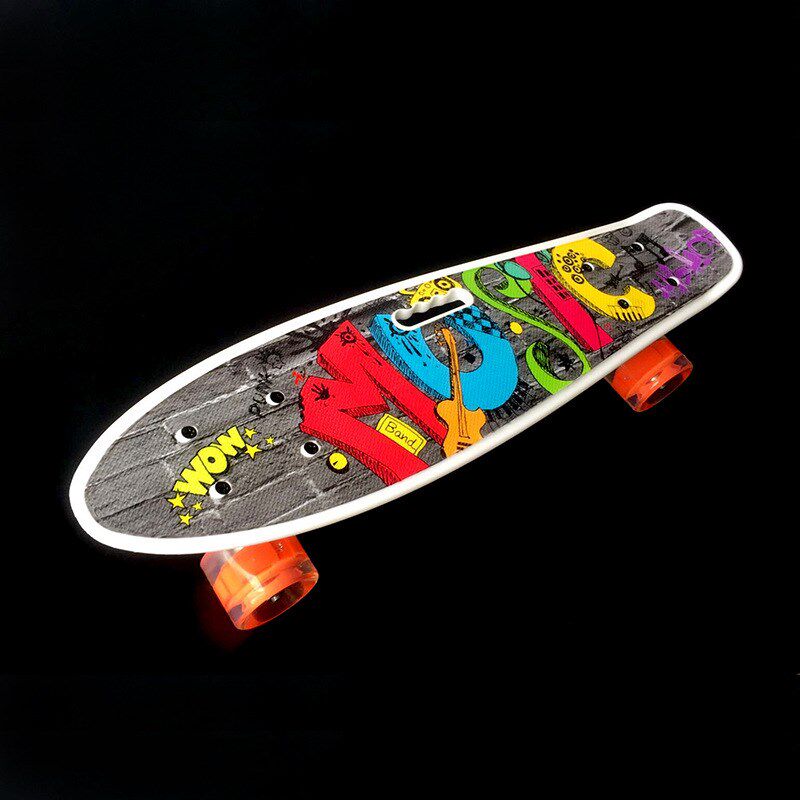 小鱼板刷街板香蕉板初学者青少年手提滑板儿童 成人四轮滑板车