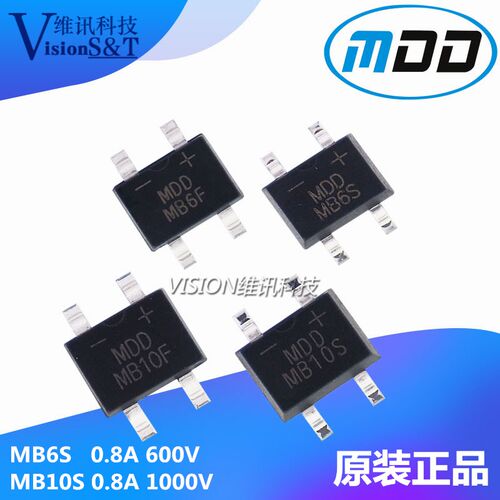 原装MDD 全新MB6S MB10S 超薄型MB10F 桥堆整流器 贴片SOP-4 MB6F