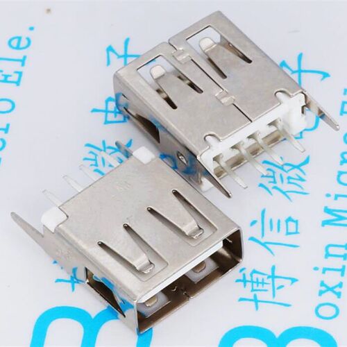 无边 13.7直脚立式 USB插座 USBA母 AF180度 USB母座13.7平口无边