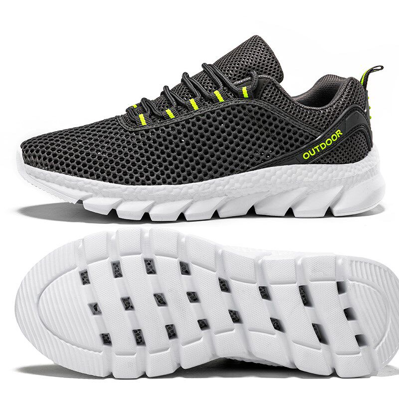 夏季新款b凉鞋男鞋运动网鞋单网面镂空透气鞋底有洞带孔溯溪汗脚