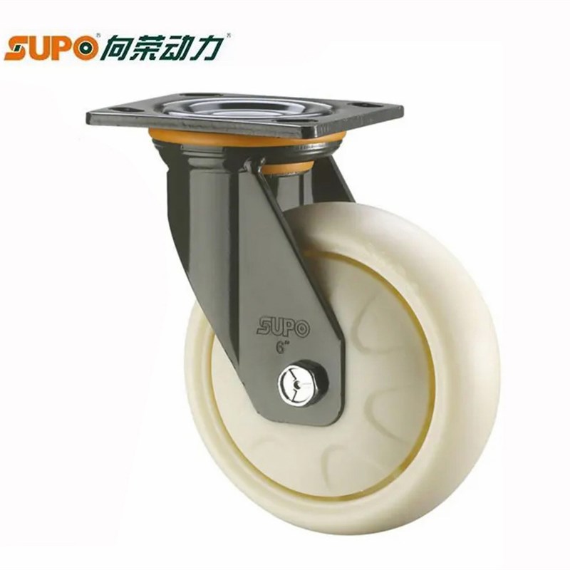 SUPO向荣脚轮万向尼龙带盖轮子轱辘平板手推车轮子防缠绕脚轮纺织