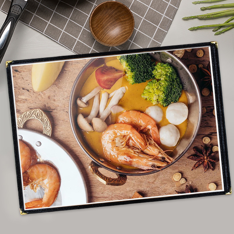 A3单张两面菜谱本菜单保护套防水耐脏pvc透明点菜夹饭店酒水单价