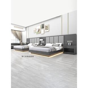 酒店家具标准房全套酒店专用床民宿公寓单人间大床定制厂家电子竞