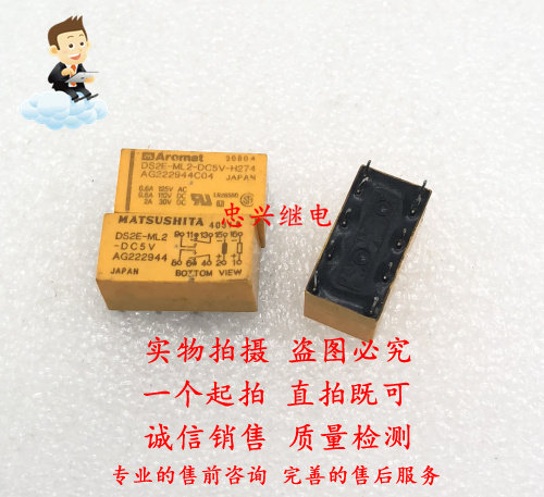 继电器AROMAT DS2E-ML2-DC5V AG222944 10脚双线圈双开双闭