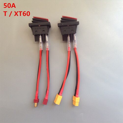 T插头 XT60 电源开关 50A 防水开关 4脚2档 大电流 拉网船总开关