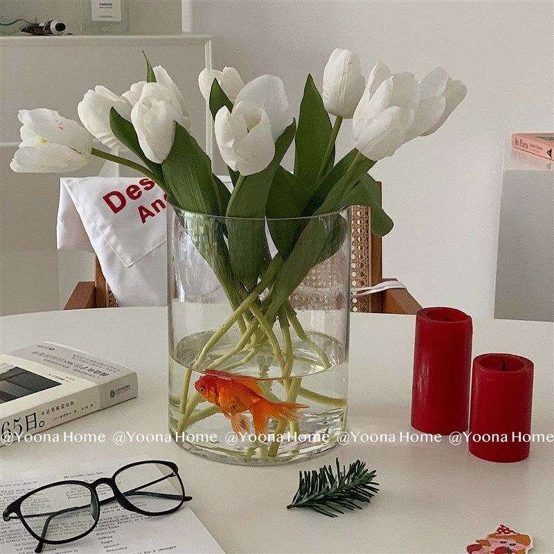 Yoona Home / ins花瓶摆件客厅插花透明玻璃小创意简约直筒大号