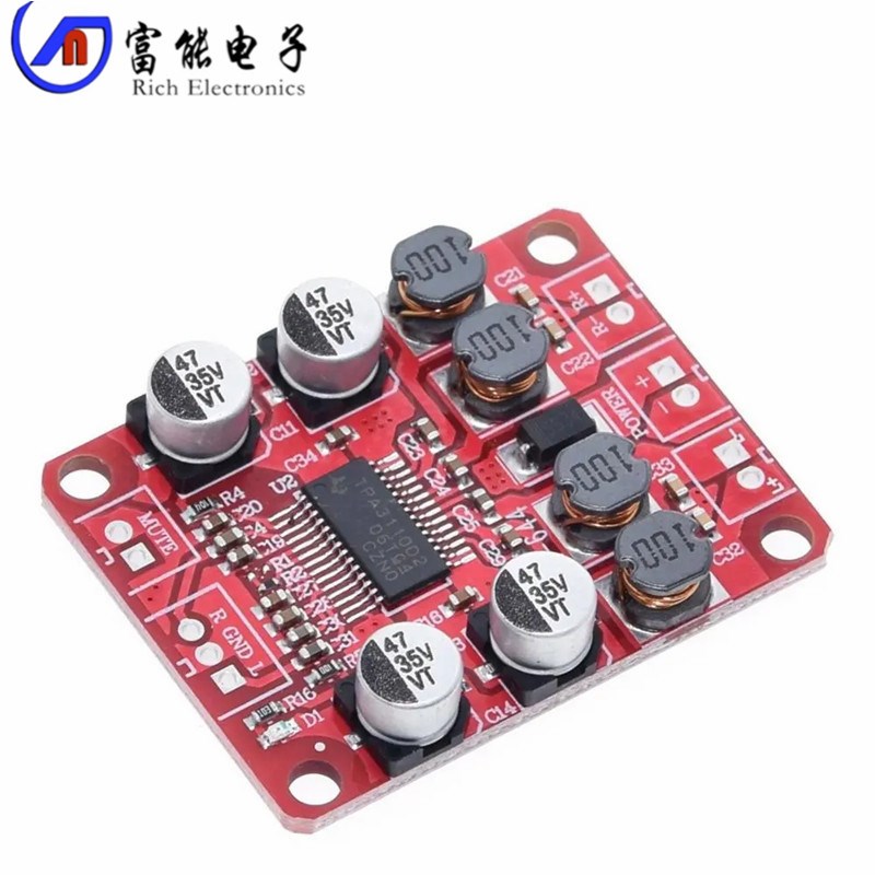 TPA3110数字功放板2.0双声道2*15W立体声数字功放板模块DC12V2A