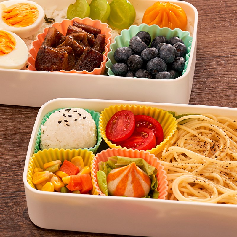 6137.日式便当分菜碟饭菜分隔杯硅胶蛋糕模圆形食品分类神器.6166