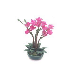 12娃娃屋配件dollhouse迷你粘土花植物蝴蝶兰工艺花盆景模型