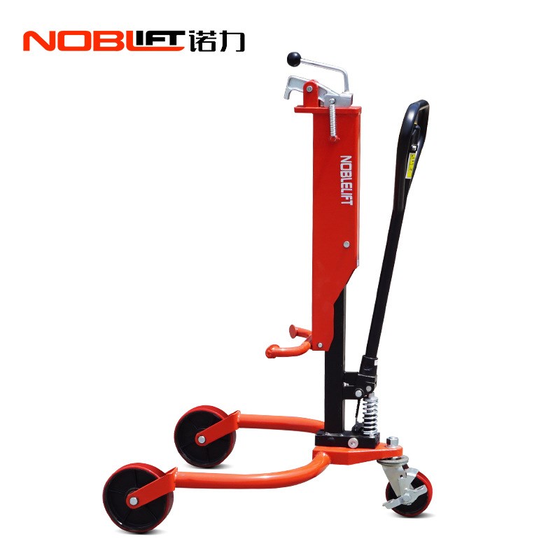 诺力手动叉车多功能油桶堆高车脚踏液压升降装卸车圆桶升高搬运车