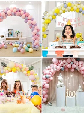 黑色纤维杆水袋底座气球拱门套装生日派对婚庆圣诞装饰气球支架