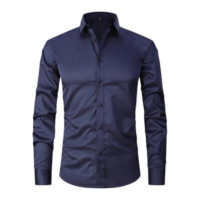 European and American men's formal shirts regular solid跨境