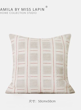 W1YPMILA米拉红色系列毛绒抱枕轻奢新年氛围客厅沙发靠枕喜庆家用