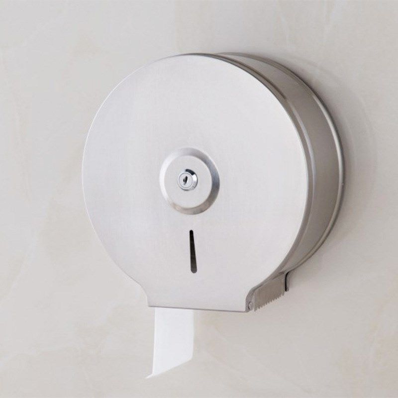 卫生间纸巾盒大卷纸盒免打孔壁挂式不锈钢纸巾架大盘纸盒厕纸盒