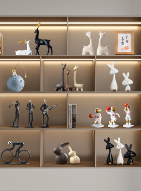 轻奢高档酒柜摆件家居客厅电视柜书房工艺礼品摆N饰办公室样板房