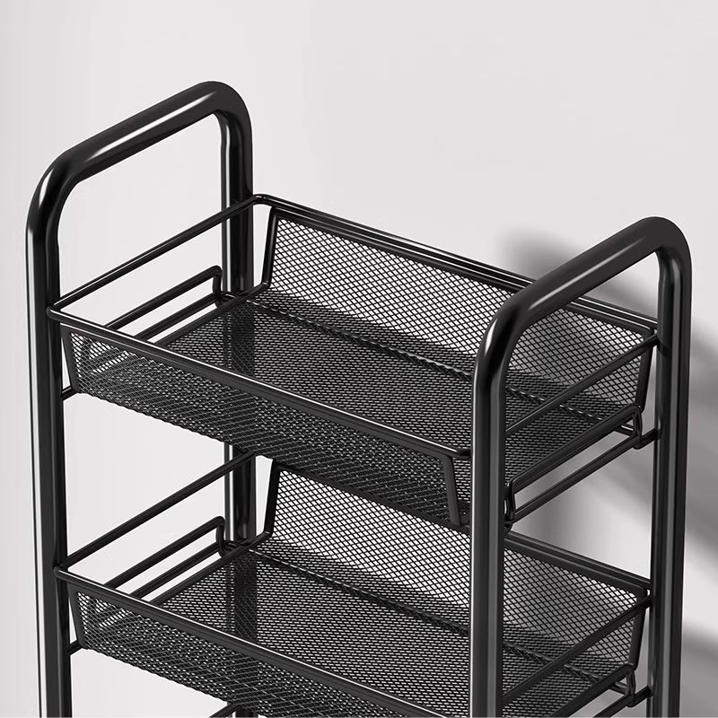 厨房置物架家用移动收纳s架子落地多层用品小推车多功能蔬菜篮