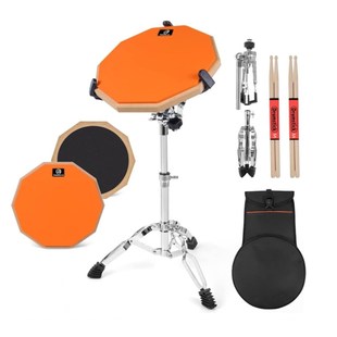 12寸哑鼓套装 哑鼓练习器打击板哑鼓包 练习哑鼓垫军鼓架鼓垫套装