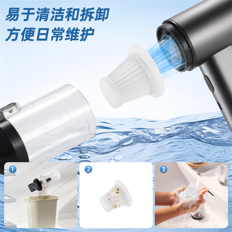 新款无线手持车载吸尘器家用汽车迷你大功率可充电吹尘器