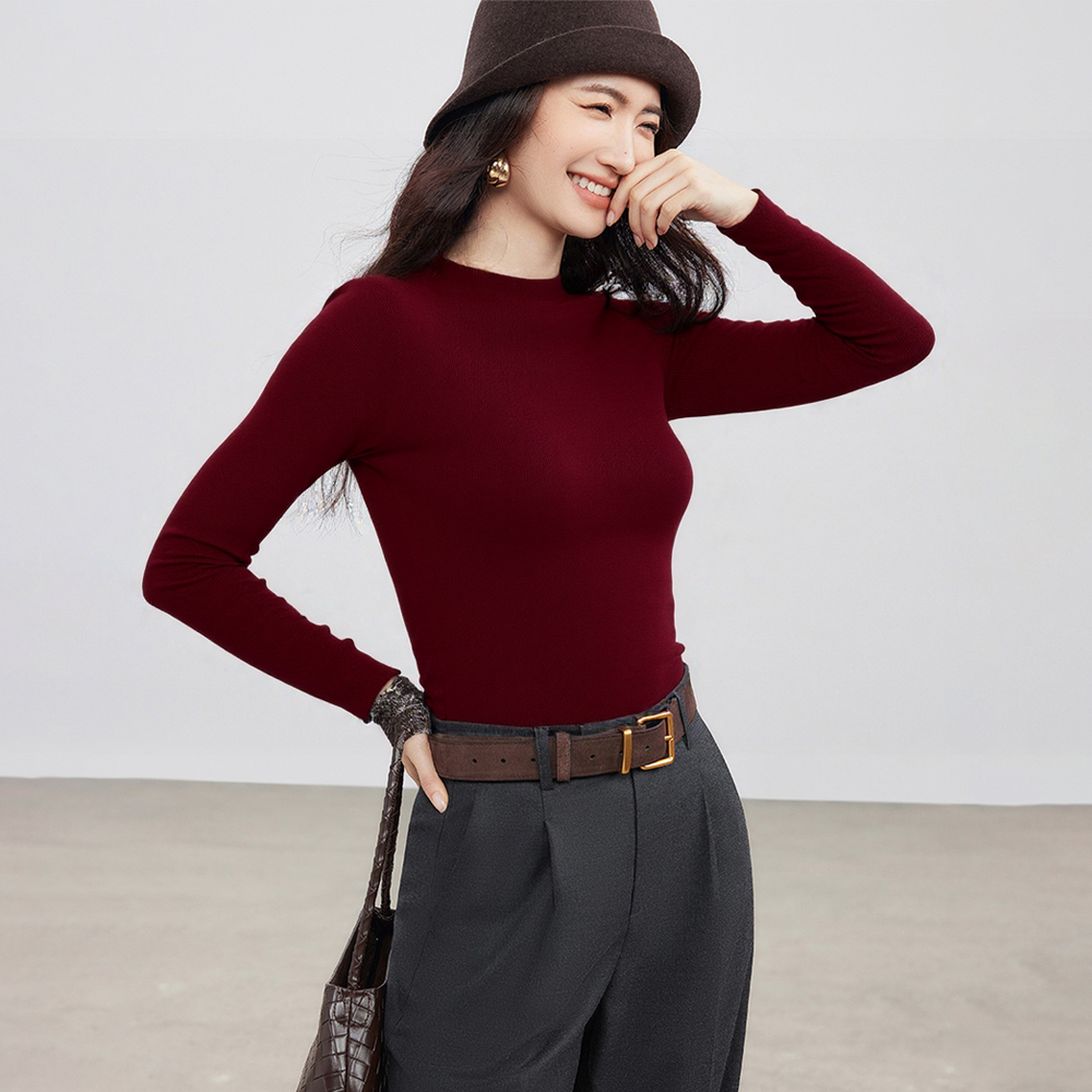 【添添闺蜜团】基础款长袖针织毛衣打底衫M2509011