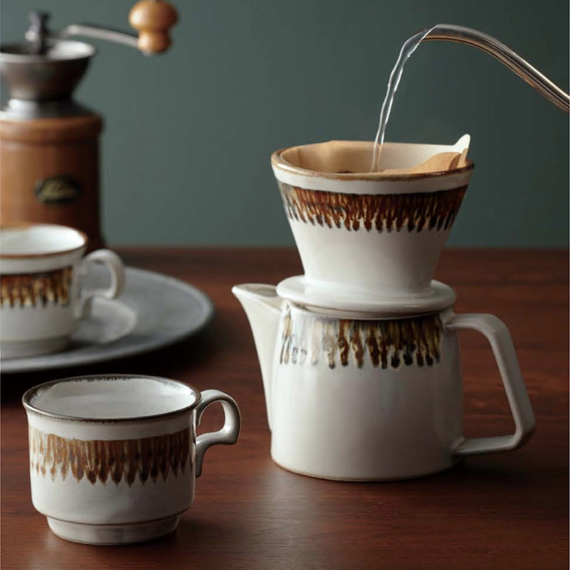 进口 限量版美浓烧手作s北欧复古风 陶瓷手冲咖啡器三孔滤杯子