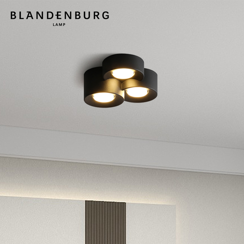 圆形筒灯简约北厅明装无主灯轻奢大气高级U感卧室斗胆灯具