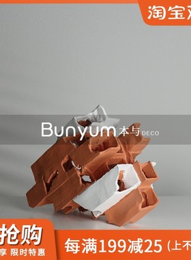 轻奢几何摆件样i板房间博古架售楼处酒店卧室客厅家居软装饰品