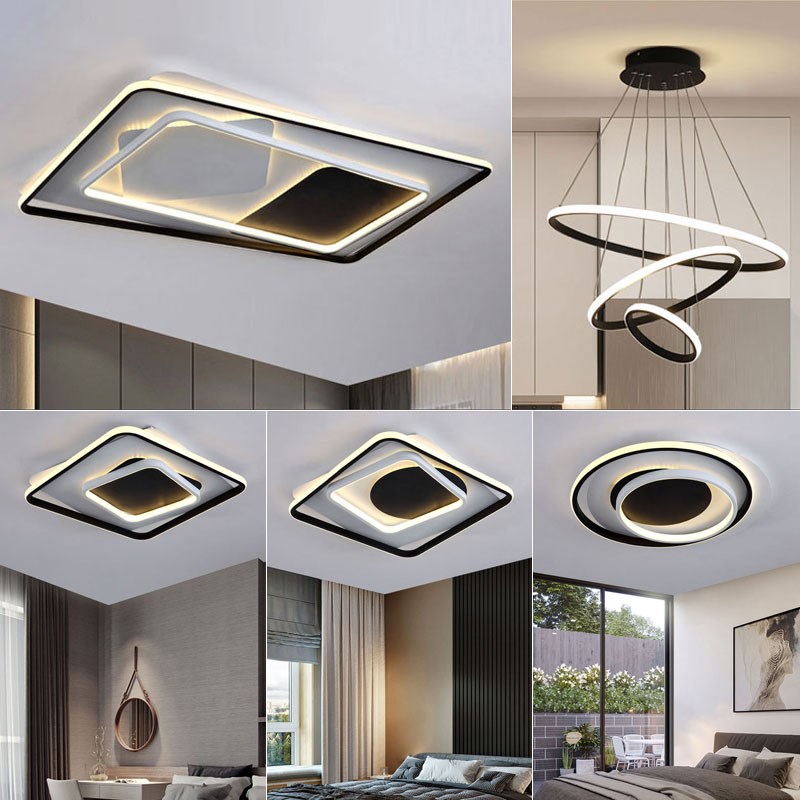 吸顶灯简约全屋灯具套餐客w厅餐厅卧室灯温馨铁艺方形圆形房间