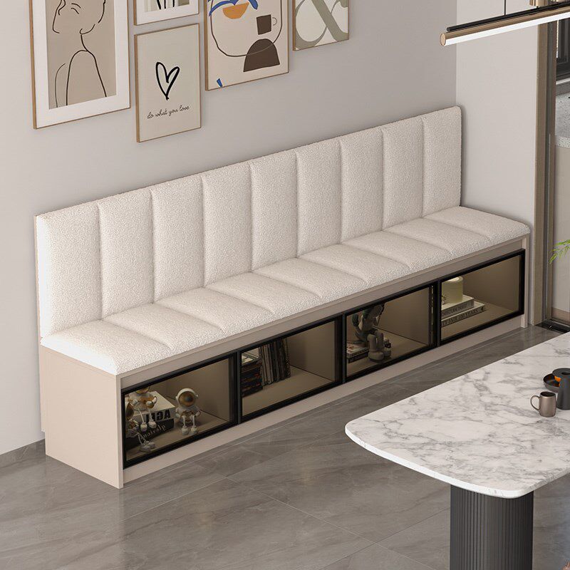 实木卡座a沙发组合阳台储物柜长条沙发凳钢化玻璃门可定制转角卡