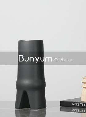 极简轻奢陶瓷花瓶家居软装饰品样板房间书房餐T桌面插花器摆件