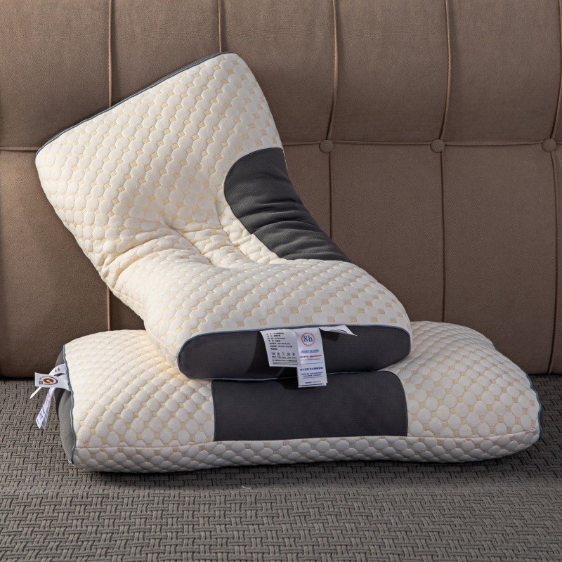 1件3D针织棉按摩枕头枕芯SPA美眠大豆定型舒适分区防螨枕