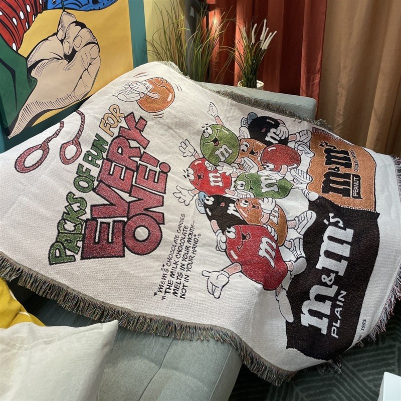 M豆 毯子MMS沙发毯毛毯盖毯 儿童房挂毯