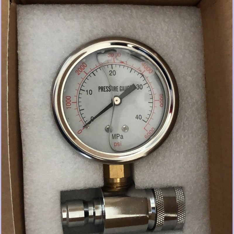 跨境高压清洗机洗车机压力表套件3/8快速连接6000psi