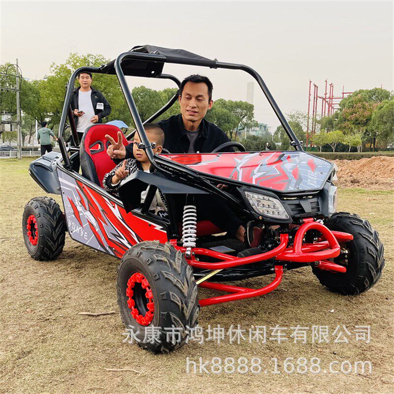 新款儿童电动山地越野卡丁车四轮全地形UTV汽油农夫车沙滩漂移车