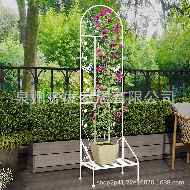 植物花架爬藤架网架带底座花盆置物庭院阳台月季攀爬牵引架铁艺