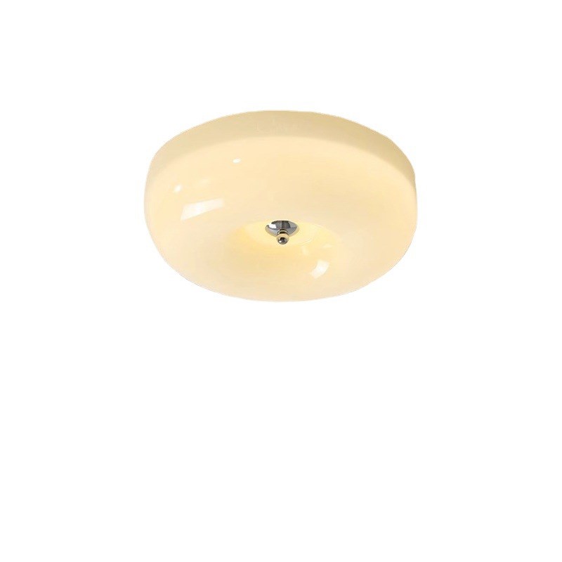 奶油风卧室吸顶灯法式布丁餐厅儿童房护眼圆形复古灯具