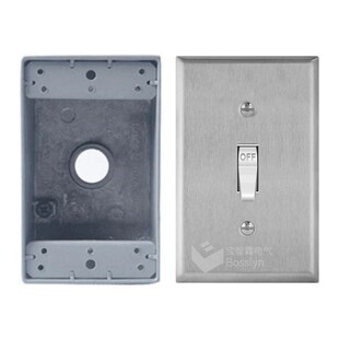 广州厂家供应一位明装单控开关套装 美式墙壁拨动开关不锈钢面板