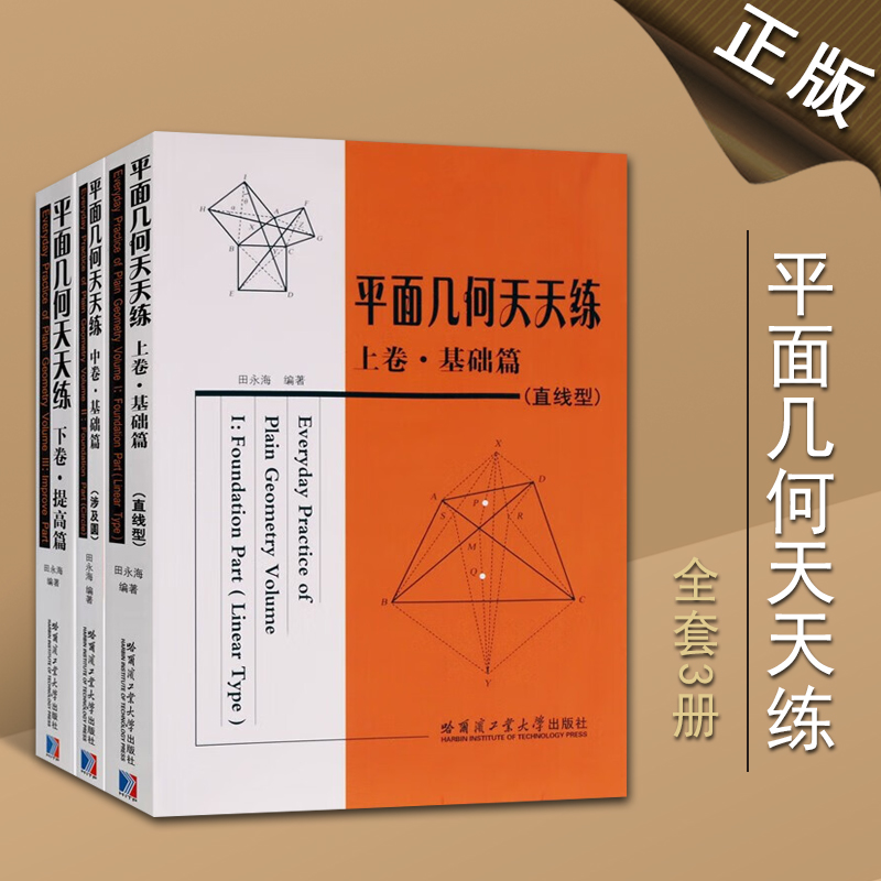 平面几何天天练(全套3册)上卷基础篇直线型中卷基础篇涉及圆下卷提高篇平面几何辅导训练数学书籍哈尔滨工业大学出版社