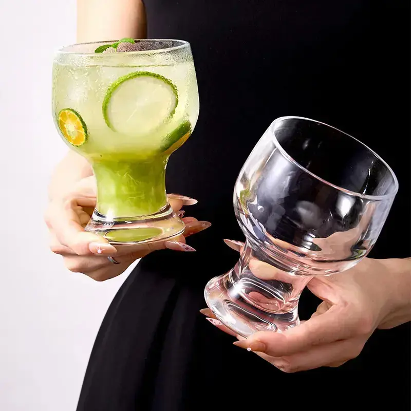 雯雯加厚宽口杯啤酒杯子家用咖啡杯冷饮果汁杯创意大容量鸡尾酒杯