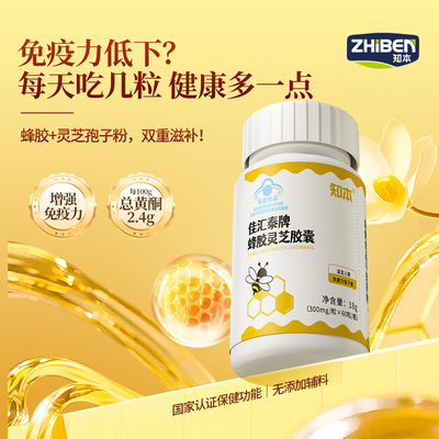 知本牌蜂胶灵芝胶囊增强免疫力