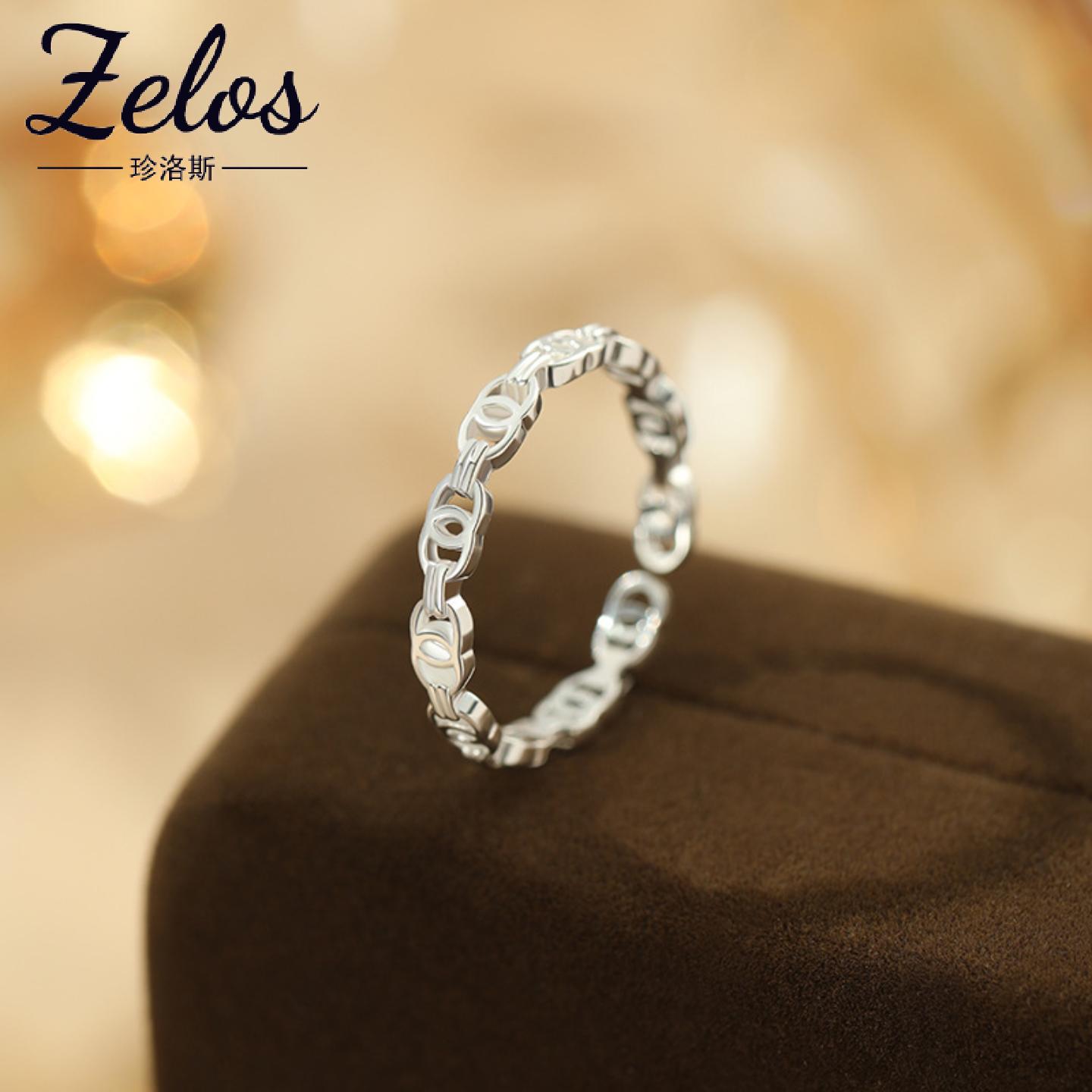 阿宝S999足银交叉镂空戒指时尚个性简约韩风气质设计几何手饰