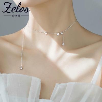 S999纯银蝴蝶锁骨链女款