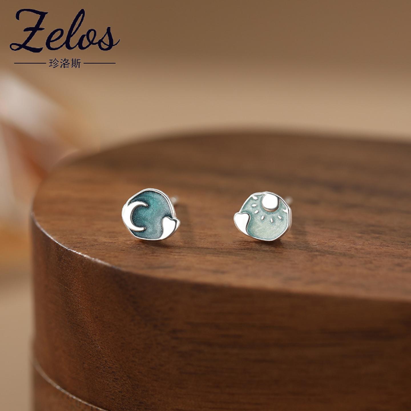 S999星月耳钉女轻奢养耳饰