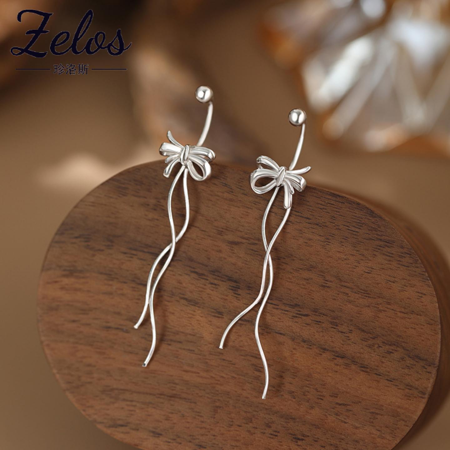 阿宝S999足银蝴蝶结耳钉