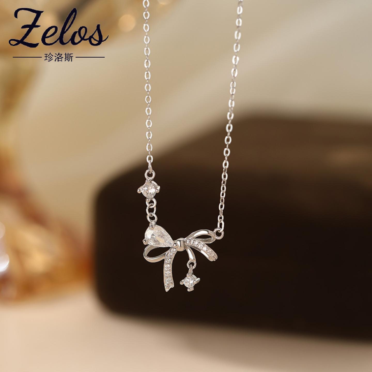 阿宝S999足银蝴蝶结锁骨链