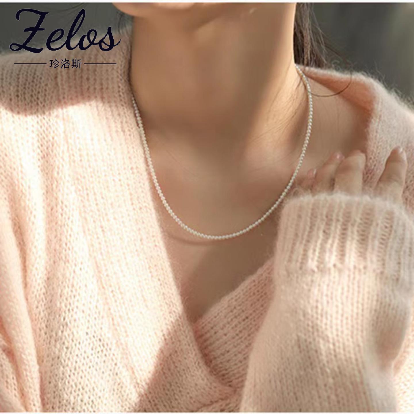 淡水baby珍珠项链3.5mm小珍珠气质S925银锁骨链简约时尚小清新女