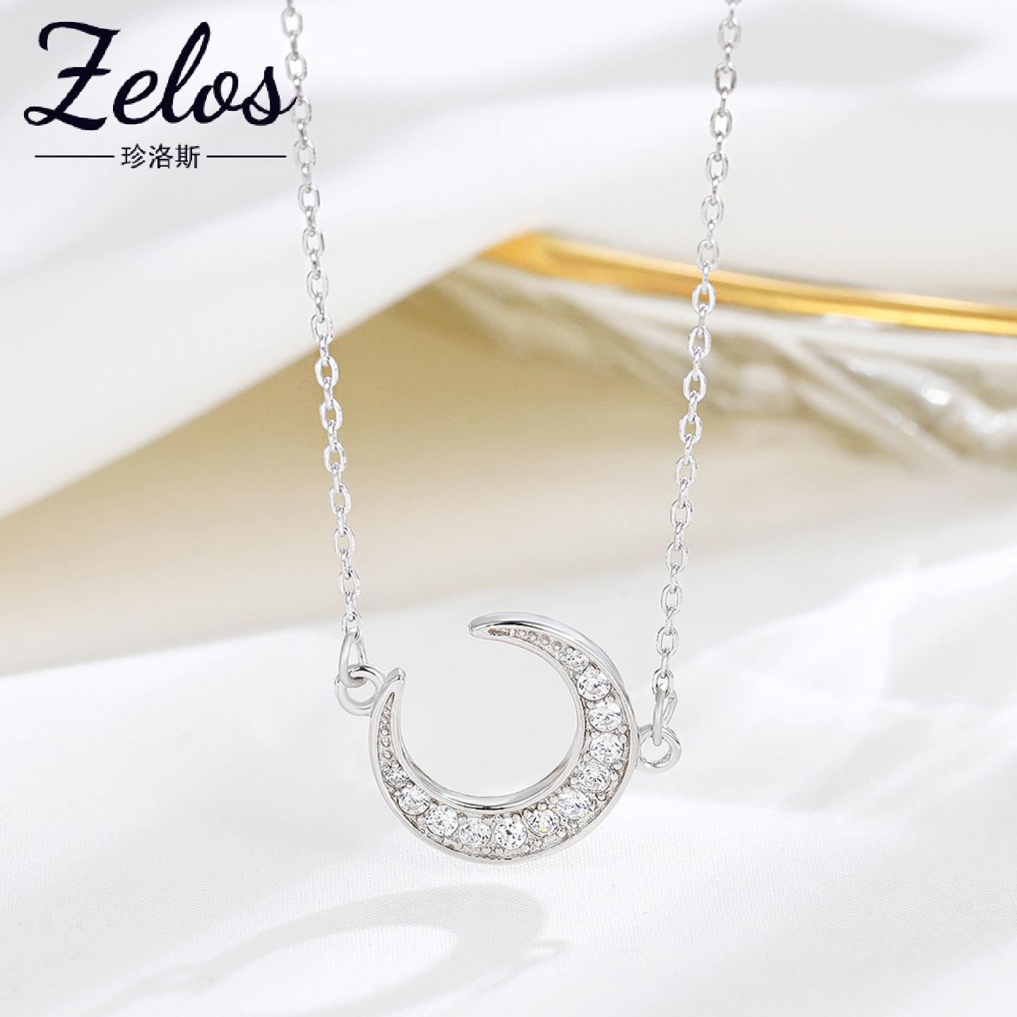 冷淡风S999足银月亮项链女