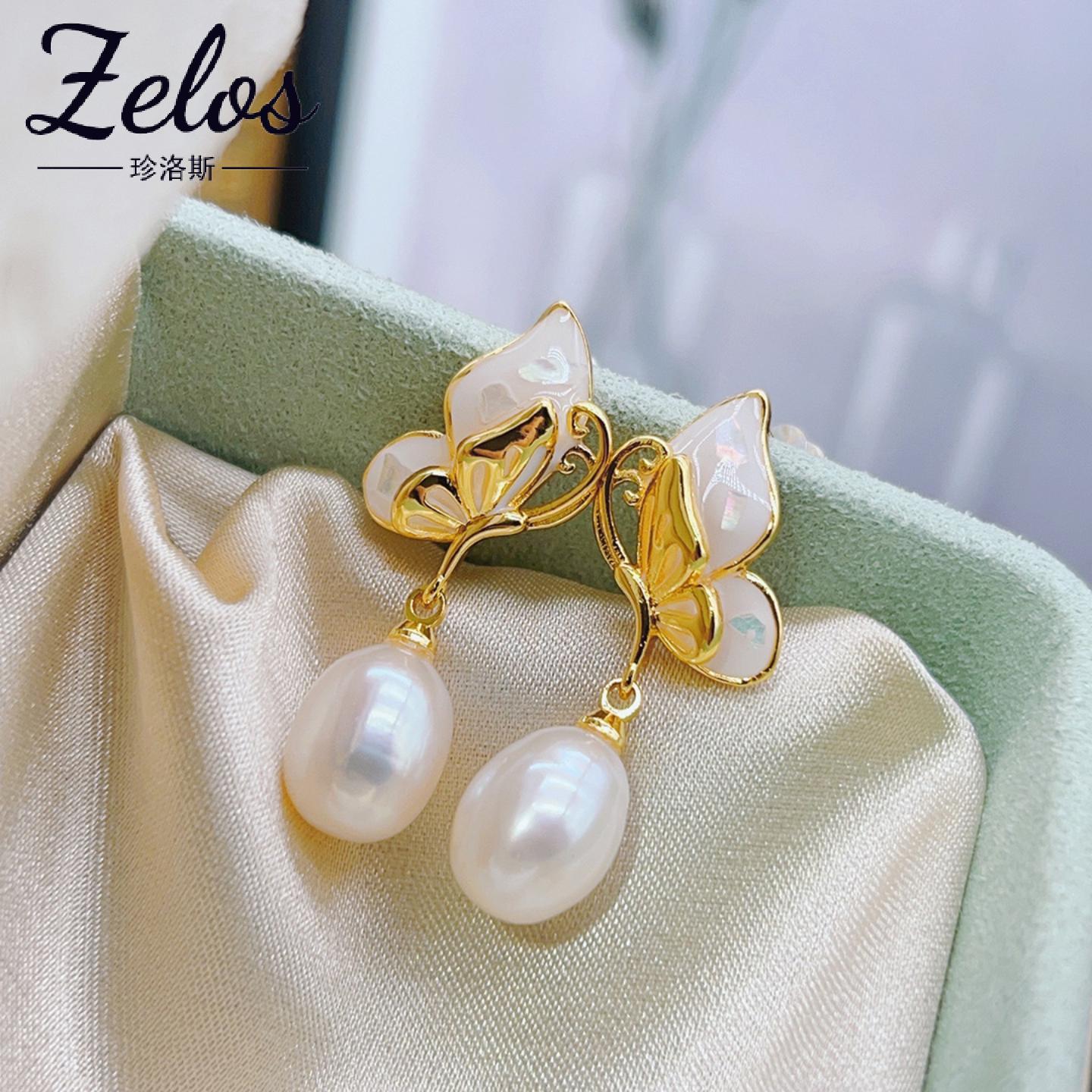 S925银针淡水珍珠耳钉女